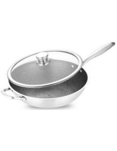 POELE WOK Chinois avec couvercle