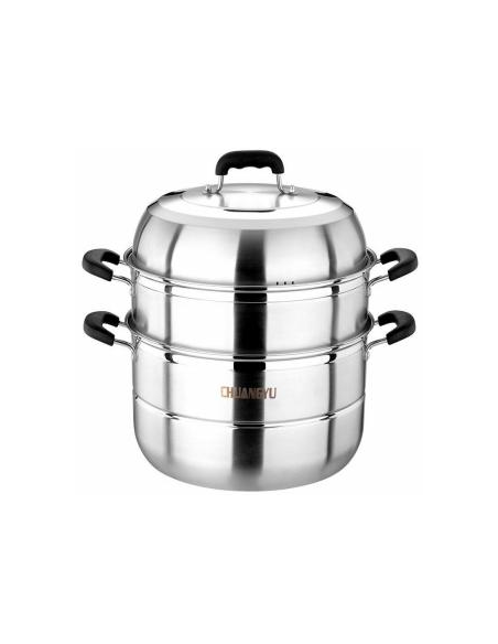 Marmite vapeur inox 3 niveaux épaisse