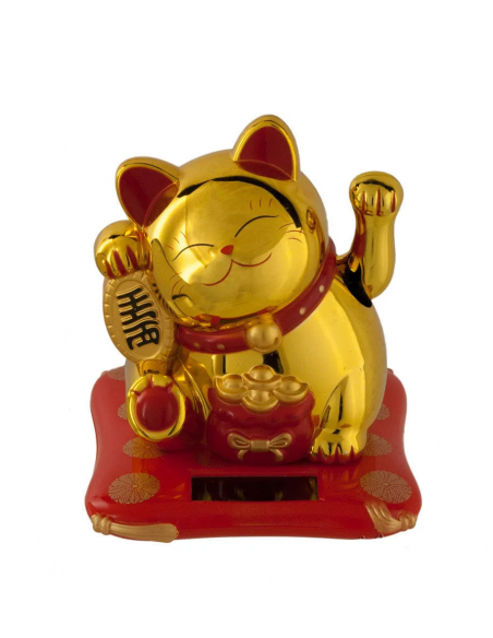 Chat Japonais porte bonheur solaire sans pile
