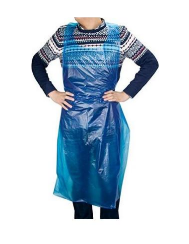 Tablier jetable blanc ou bleu 100p