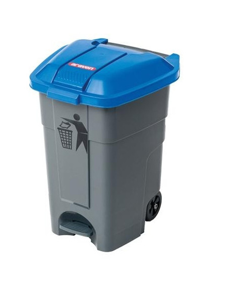 Poubelle sur roulette avec pédal 50 litres