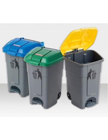 Poubelle sur roulette avec pédal 50 litres