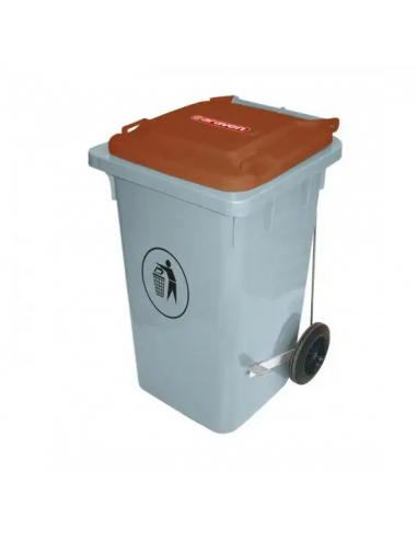 Poubelle sur roulette avec pédal 80 litres