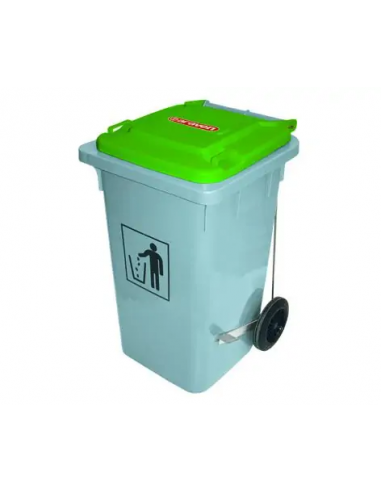 Poubelle sur roulette avec pédal 80 litres