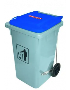 Poubelle sur roulette avec pédal 100 litres