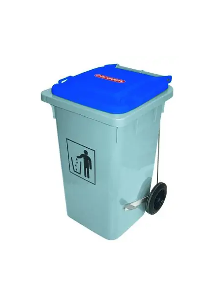 Poubelle sur roulette avec pédal 100 litres