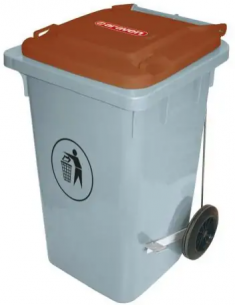 Poubelle sur roulette avec pédal 100 litres 2