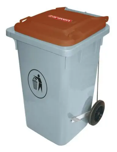 Poubelle sur roulette avec pédal 100 litres