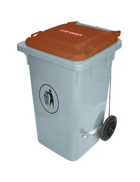 Poubelle sur roulette avec pédal 100 litres