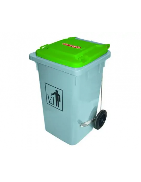 Poubelle sur roulette avec pédal 100 litres