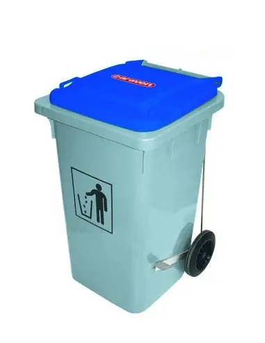 Poubelle sur roulette avec pédal 120 litres