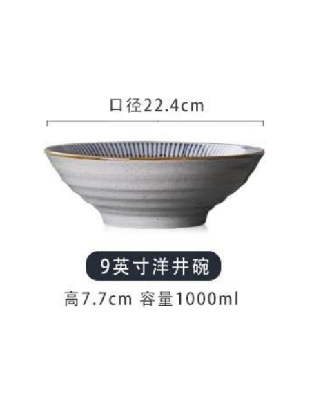 Grand bol à soupe aux nouilles japonaise céramique