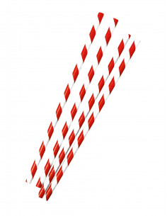 Pailles jetable en bois 250p rouge