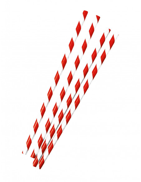 Pailles jetable en bois 250p rouge