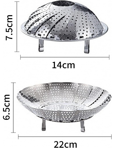 Pliable Paniers cuit Vapeur Inox