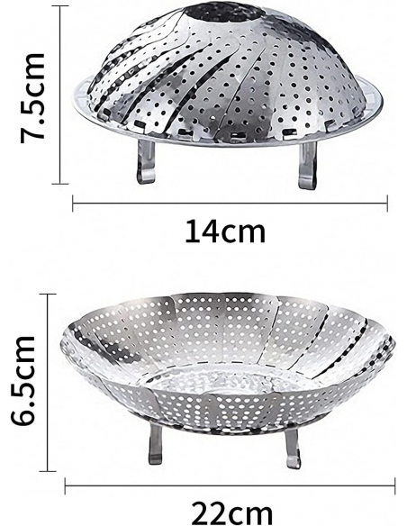 Pliable Paniers cuit Vapeur Inox