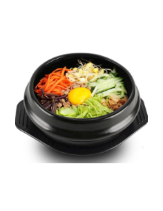 Bol coréen en Pierre pour bibimbap avec plateau noir