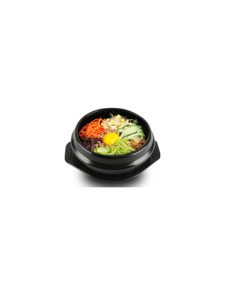 Bol coréen en Pierre pour bibimbap avec plateau noir