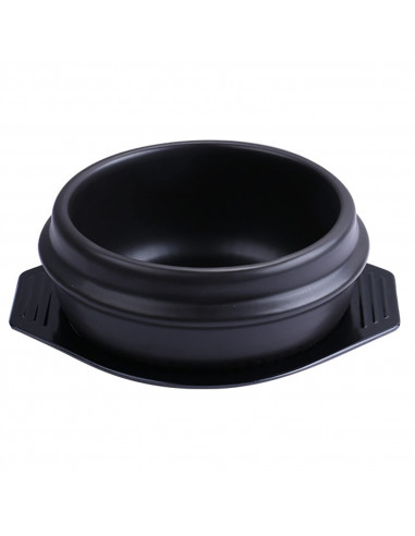 Bol coréen en Pierre pour bibimbap avec plateau noir