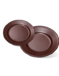 Assiette rond plat en Mélamine marron